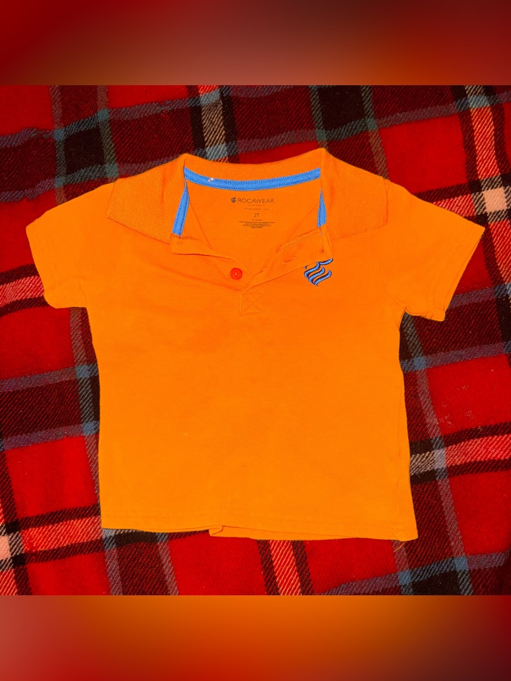 Rocawear Bright Orange Boys Polo with Blue Trim